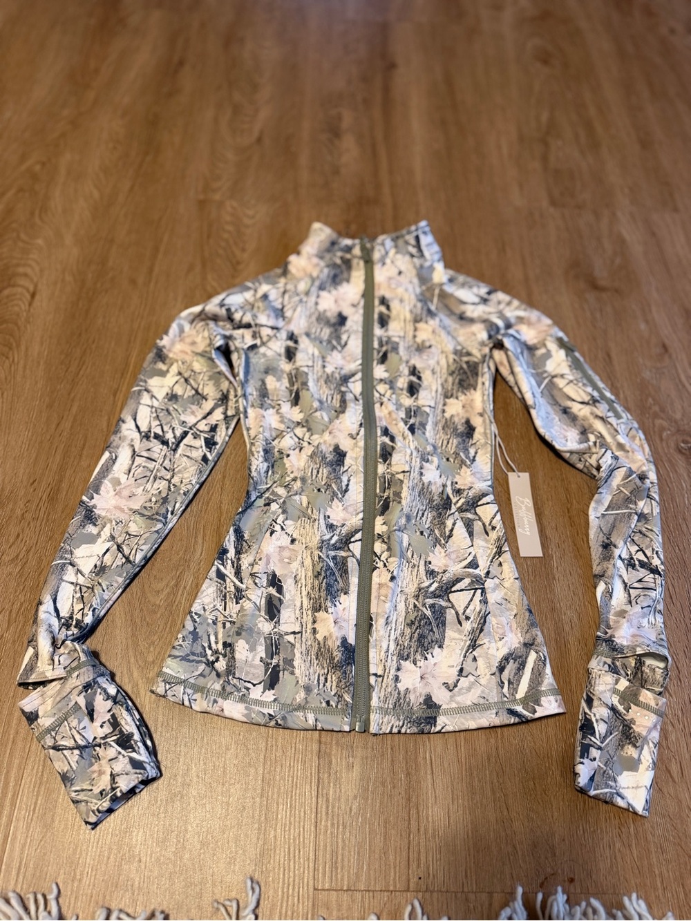 BuffBunny Pink Camo Snow Full-Zip Jacket in Cream, Gray & Pale Pink